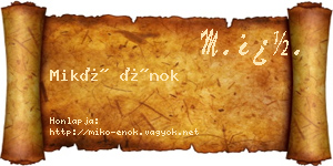 Mikó Énok névjegykártya